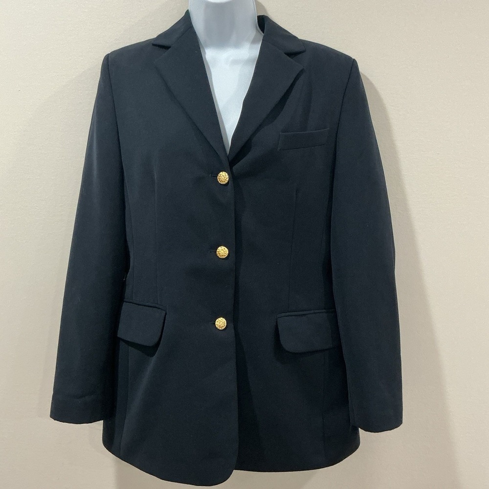 Vintage L.L. Bean Navy Blue Women's Blazer Gold Buttons - Size 8R Nautical Prep